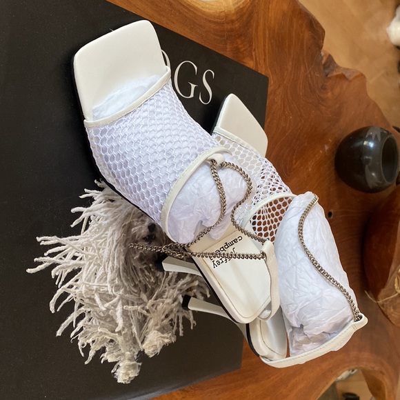 Jeffrey Campbell Ameline Net Chain Square Toe Sandal - Picture 3 of 7